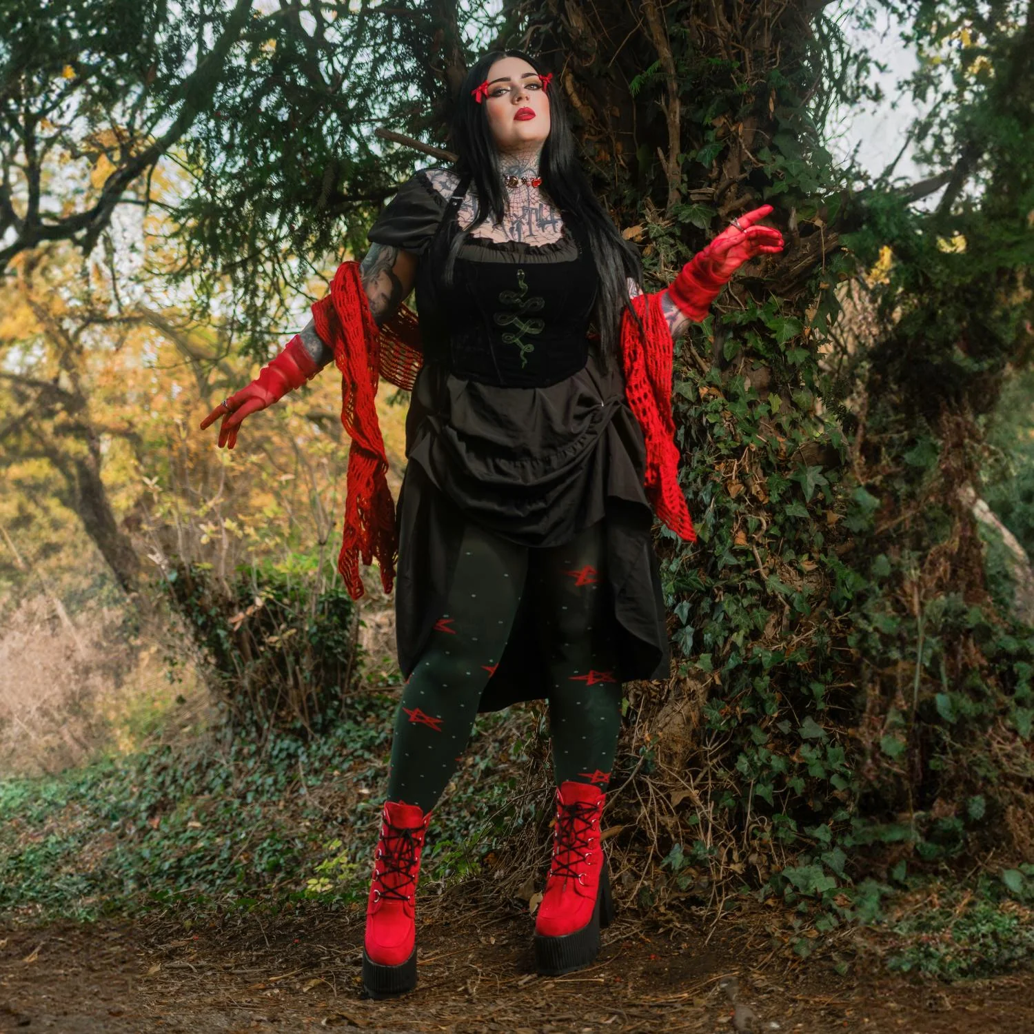 80 Denier Opaque Tights - Woodland Magick - Image 2