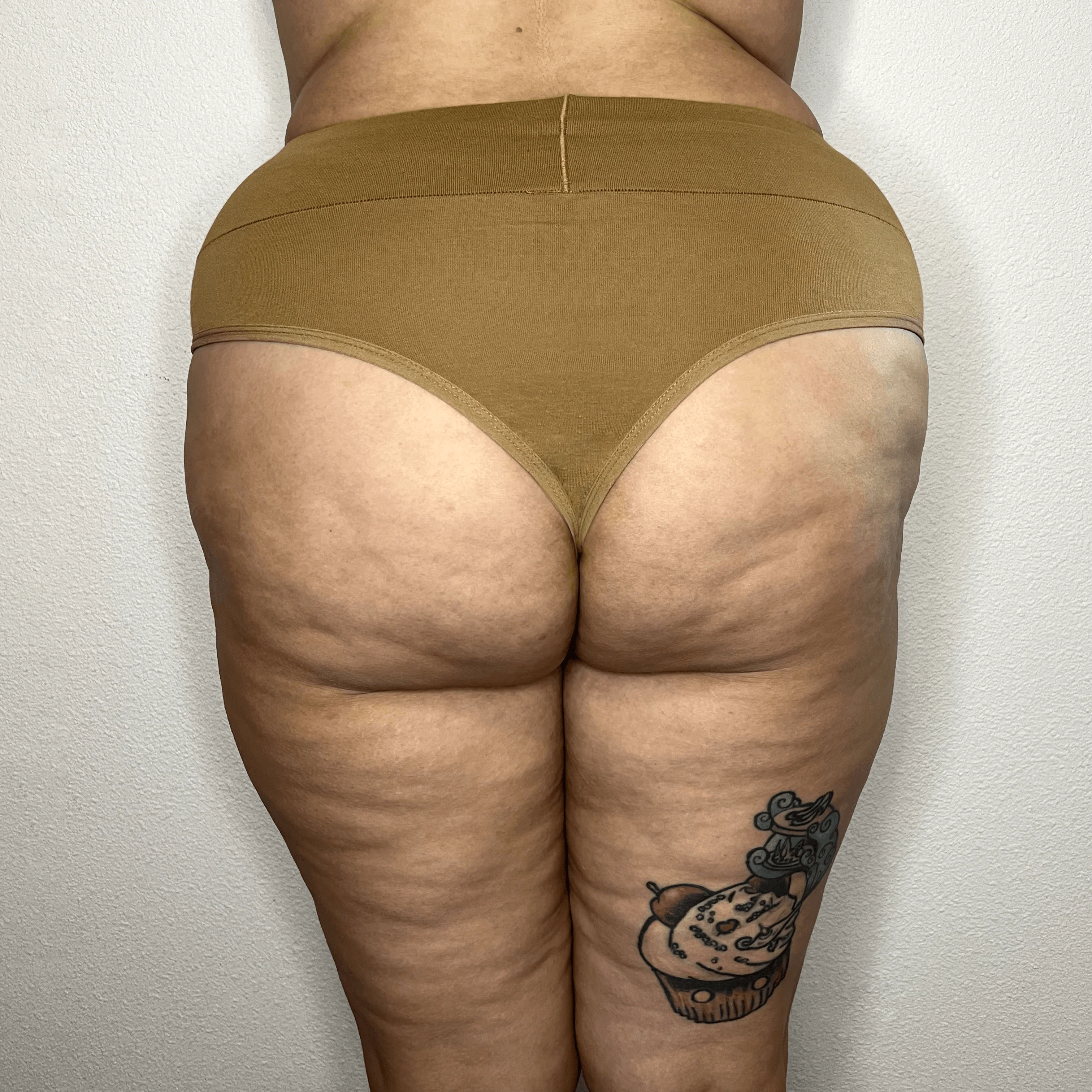 Organic Cotton Cheeky High Leg Panties - Caramel - Image 7