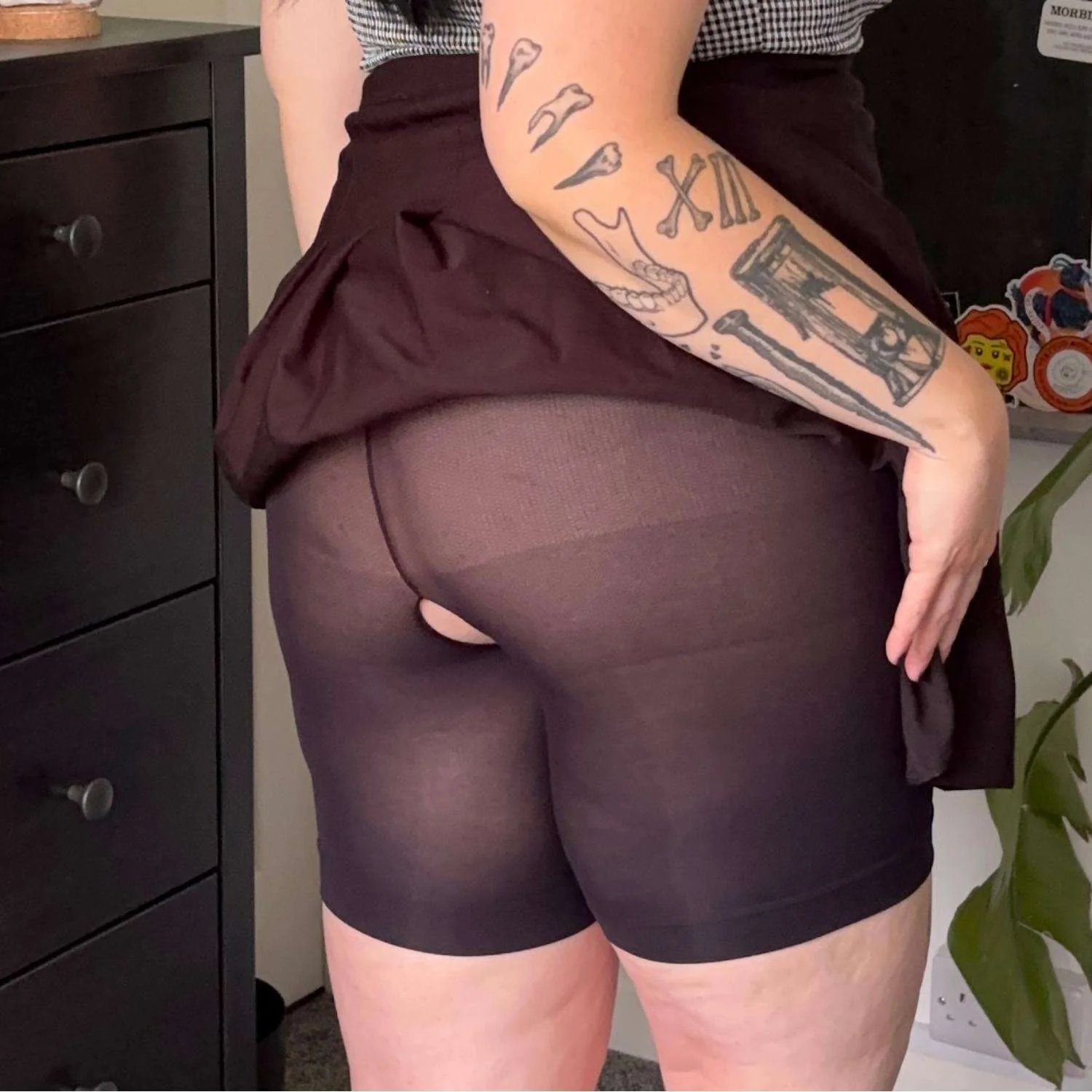 Crotchless Stay Cool Chub Rub Shorts - Black - Image 8