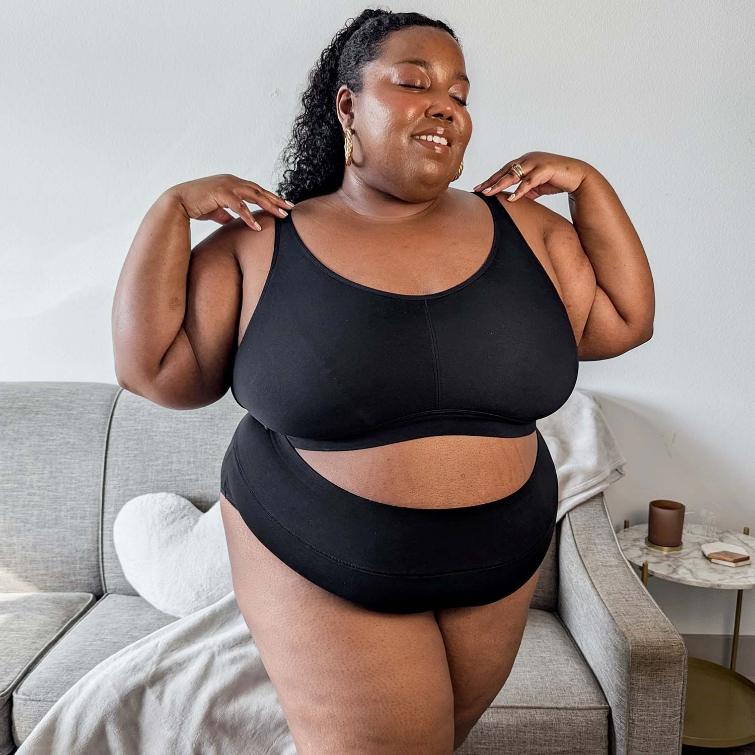Organic Cotton Full Brief Panties - Black - Image 11