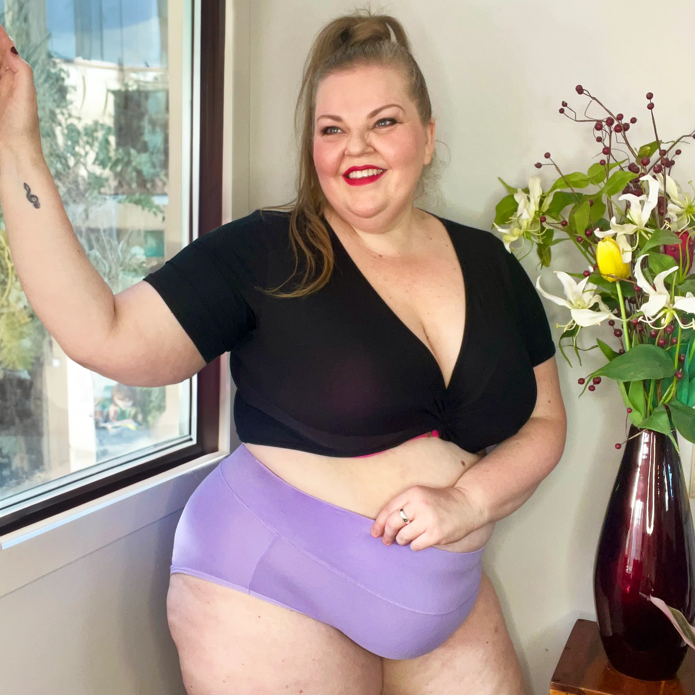 Organic Cotton Full Brief Panties - Cassis de Violet - Image 4