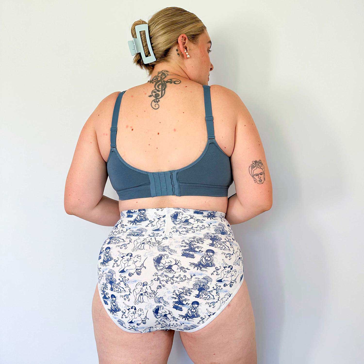 Organic Cotton Full Brief Panties - Passion au Jardin - L'Amour Bleu - Image 8