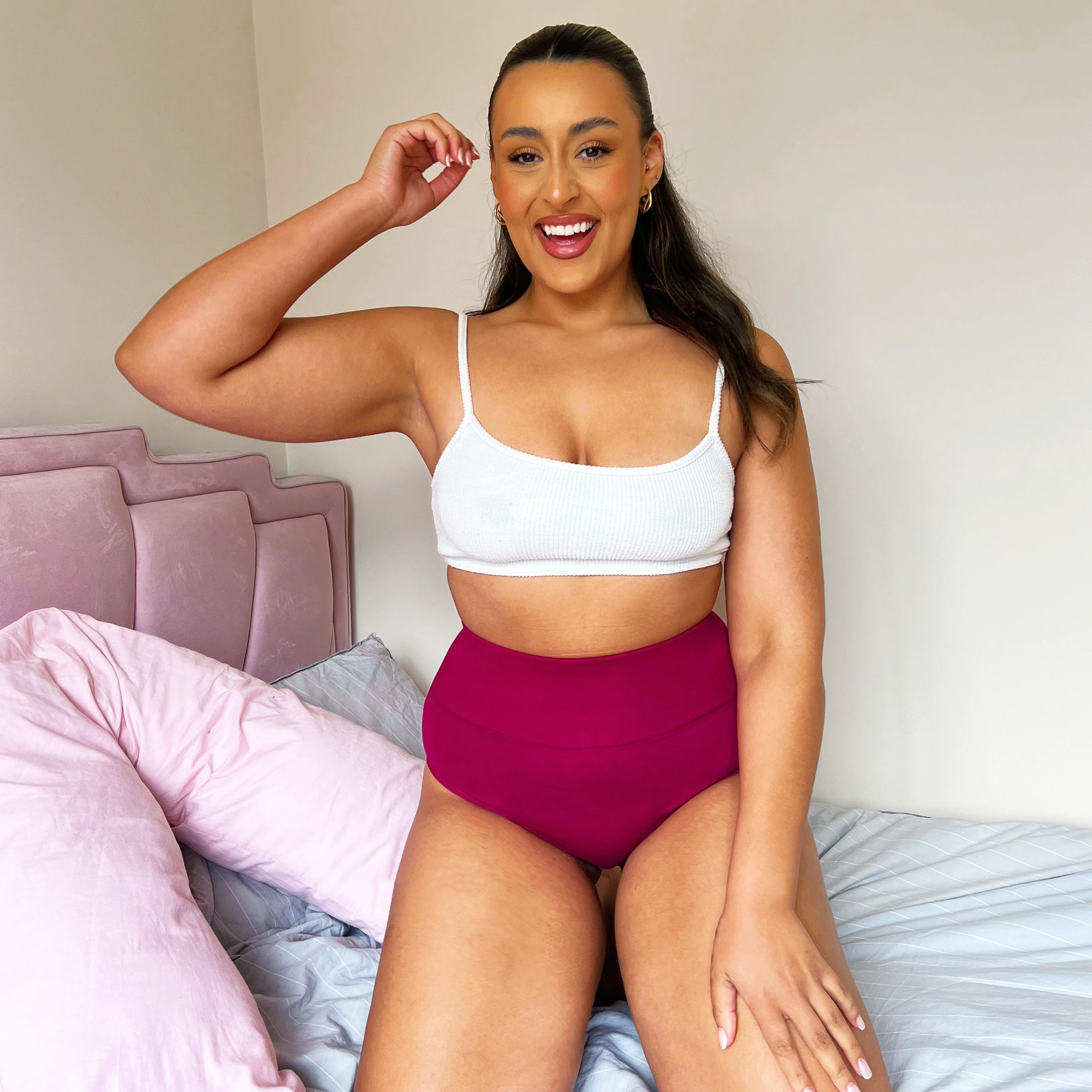 Organic Cotton Full Brief Panties - Raspberry Pie - Image 2
