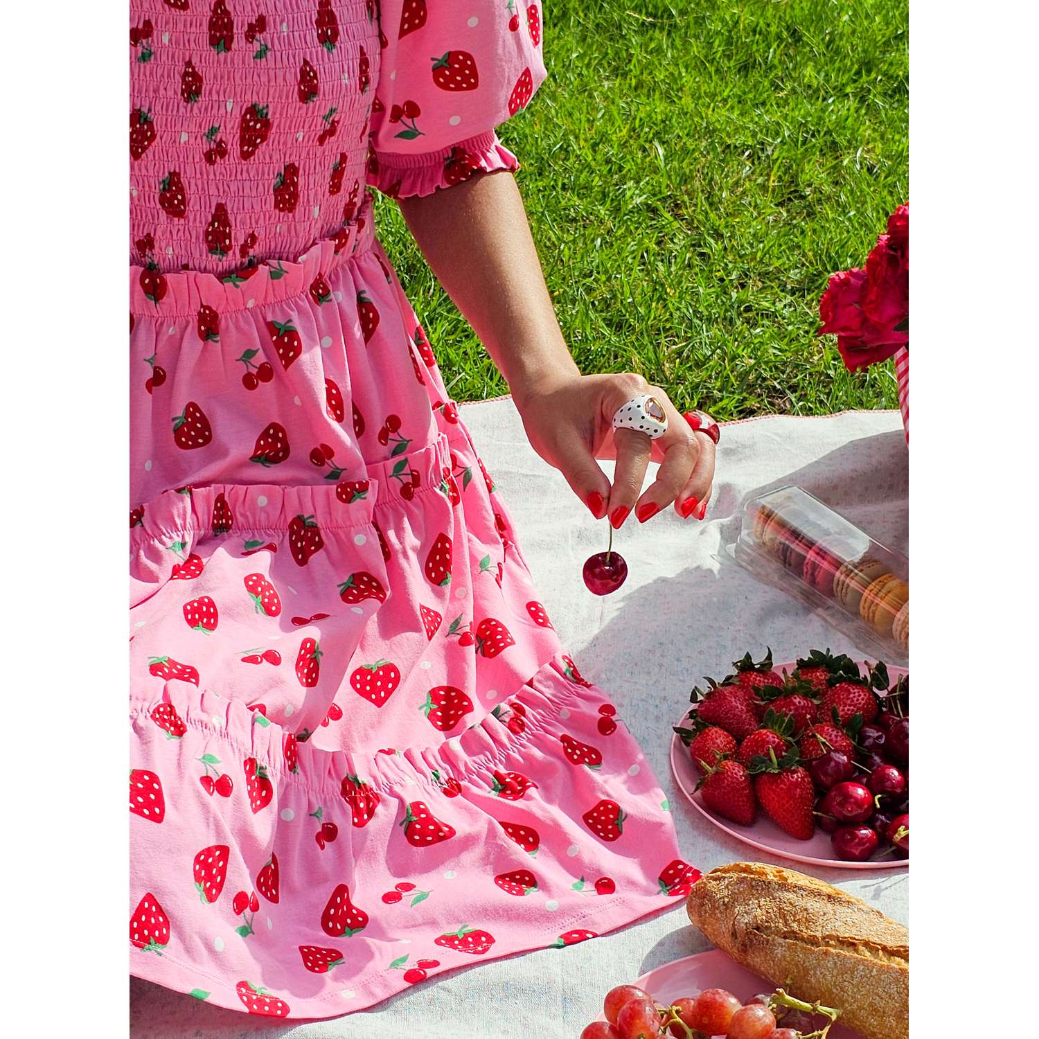 Strawberry Jersey Mini Dress - Image 23