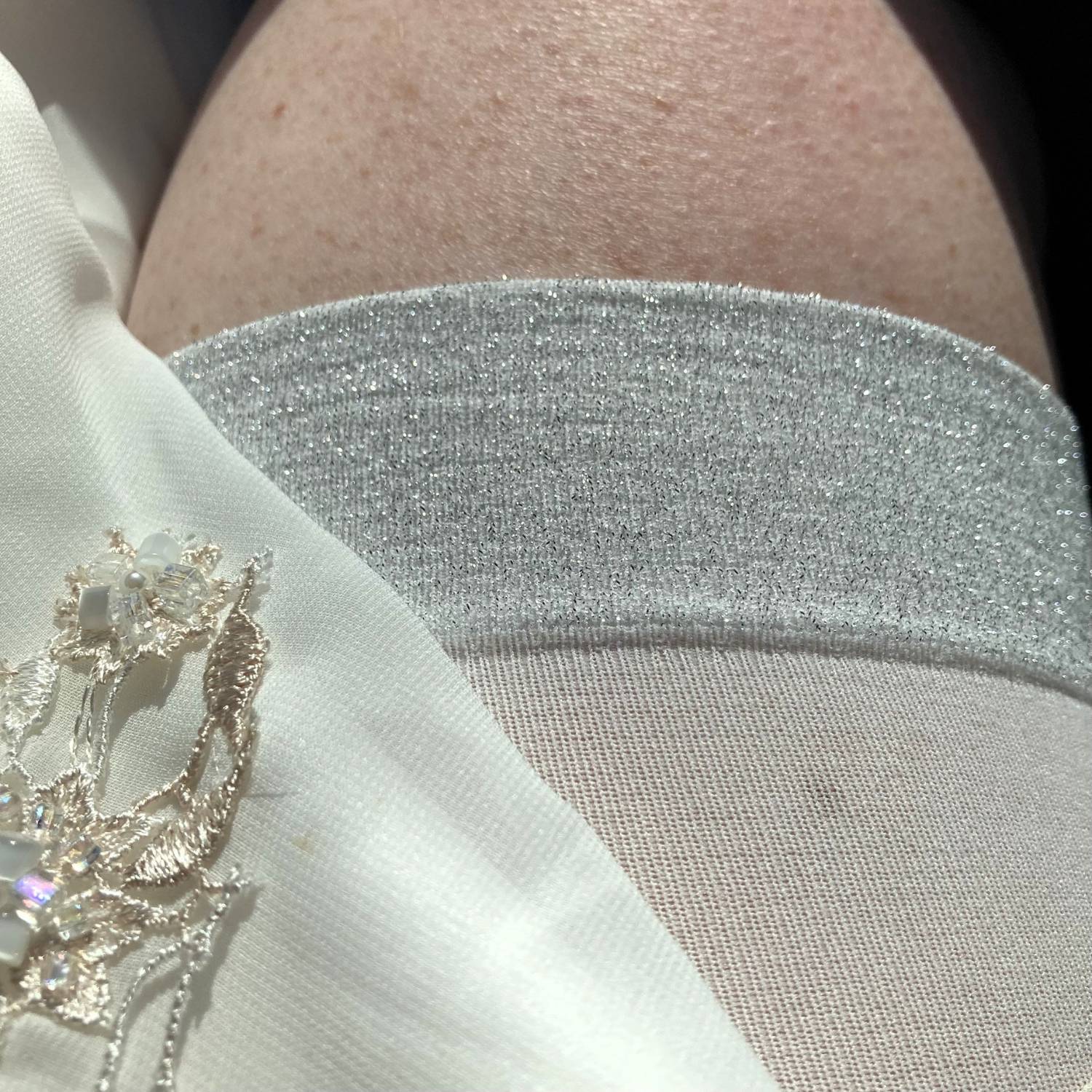 Stay Cool Chub Rub Lurex Shorts - White - Image 9