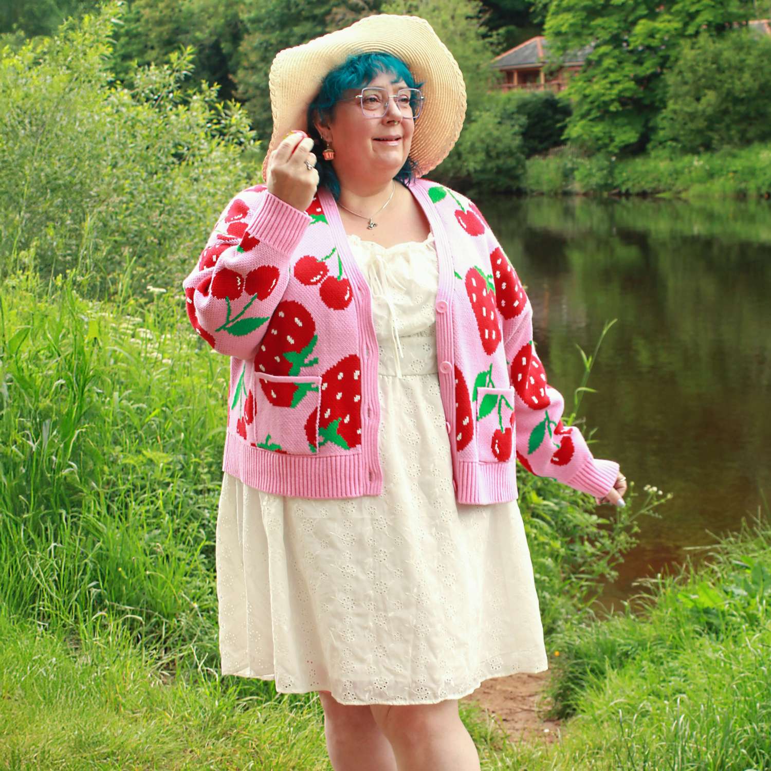 Cotton Rich Cardigan - Strawberry - Image 3