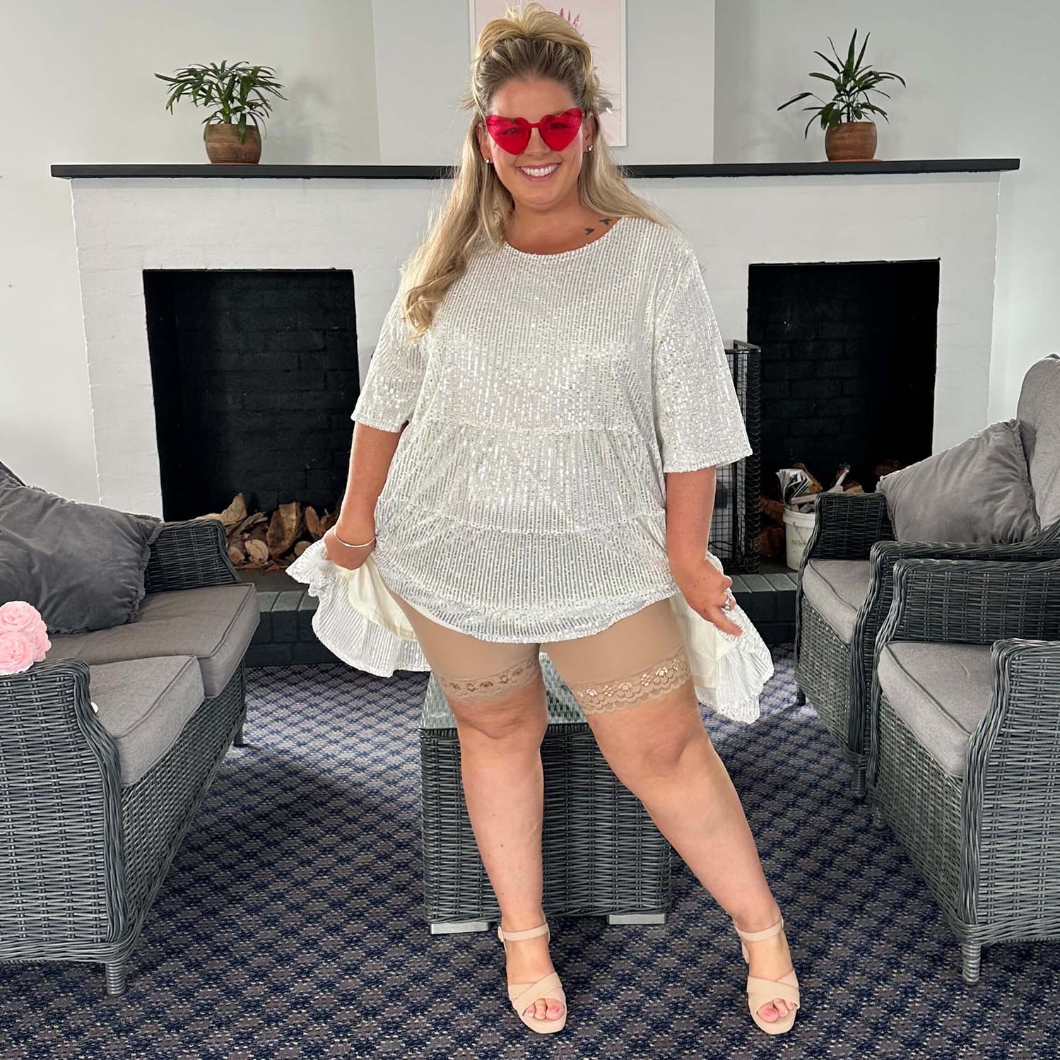 Lace Stay Cool Chub Rub Shorts - Blissful - Image 12