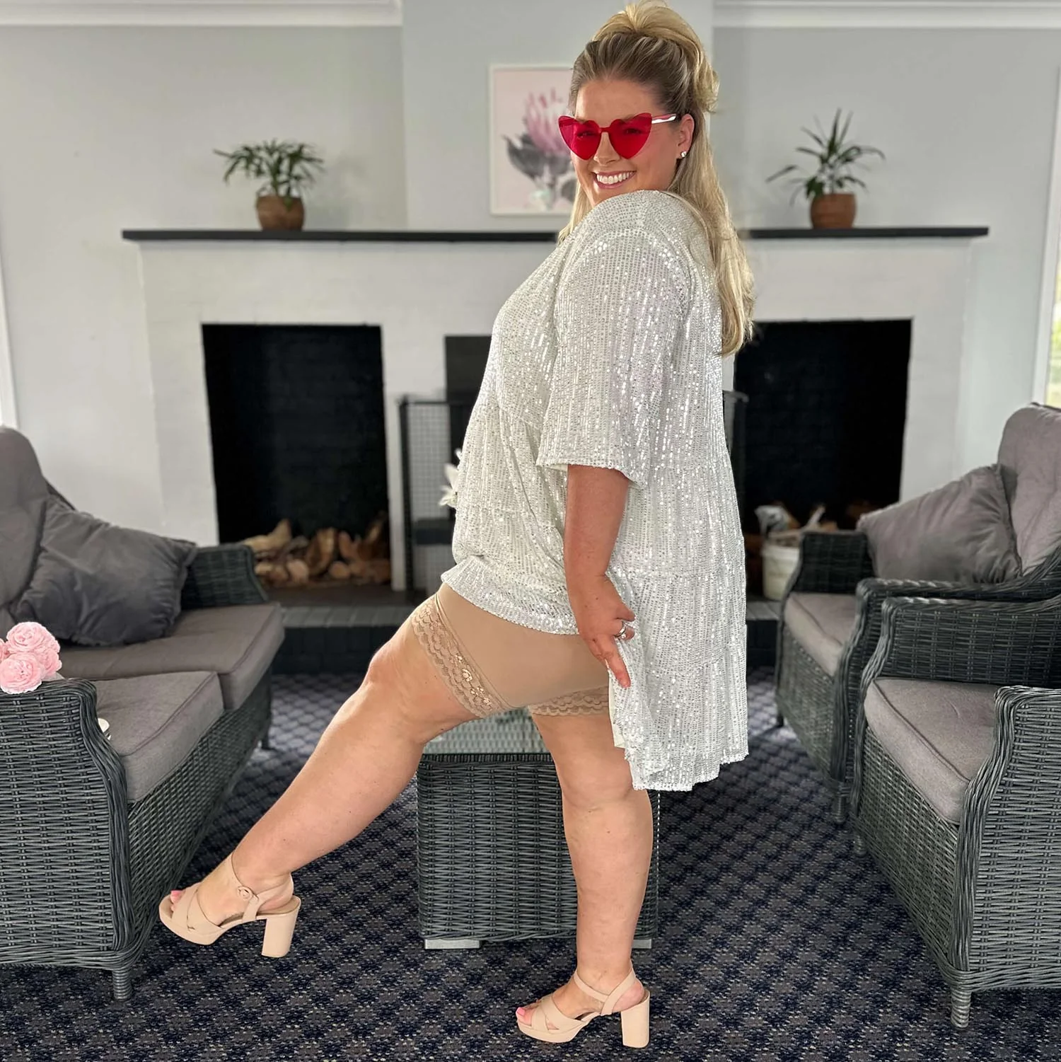 Lace Stay Cool Chub Rub Shorts - Blissful - Image 18
