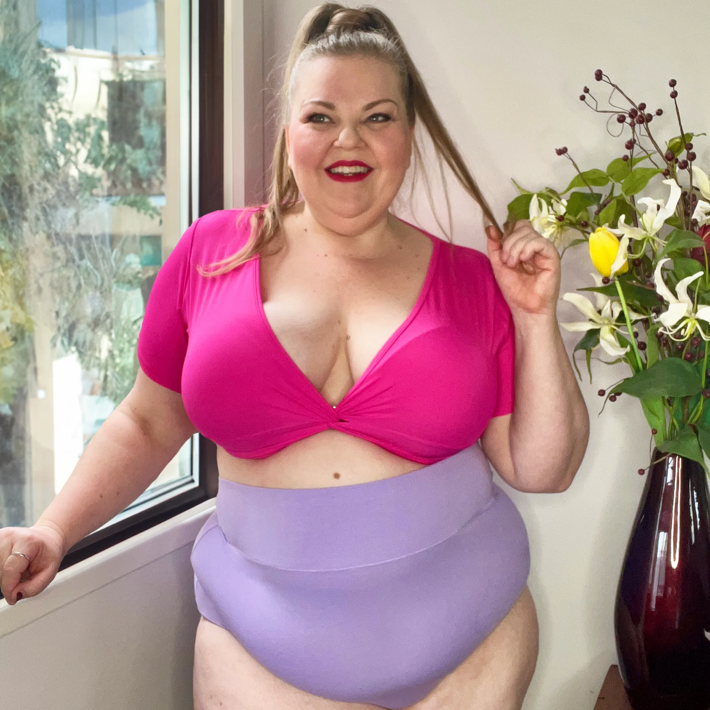 Organic Cotton Super High Waist Panties - Cassis de Violet - Image 5